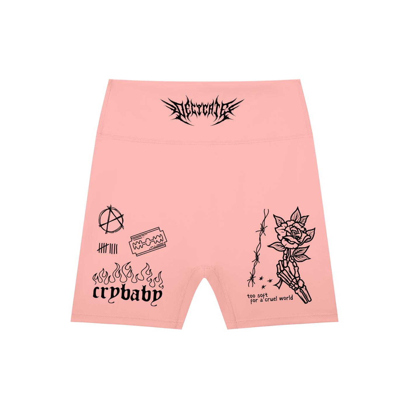 Mental Notes High-Waisted Blend Biker Shorts - Goth Cloth Co.gymwear260812PODBK1909021