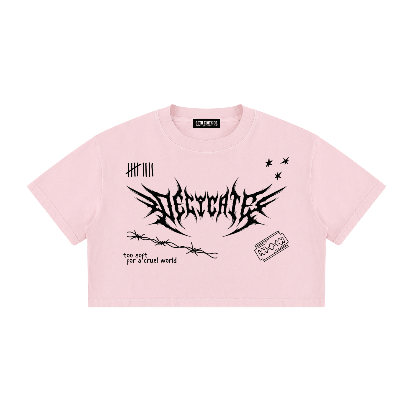 Mental Notes Mineral Wash Crop Top - Goth Cloth Co.260716PODAA1617001