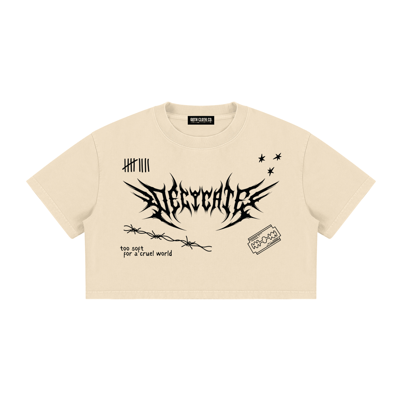 Mental Notes Mineral Wash Crop Top - Goth Cloth Co.260716PODAA1617006