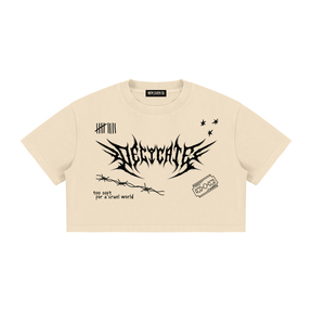 Mental Notes Mineral Wash Crop Top - Goth Cloth Co.260716PODAA1617006