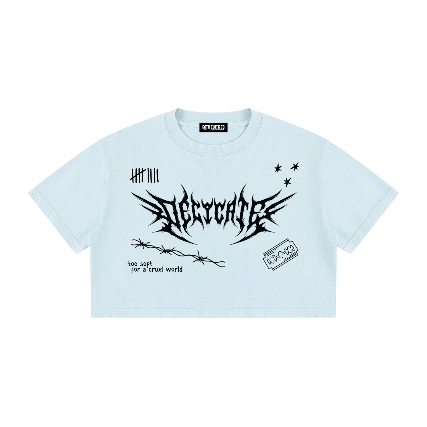 Mental Notes Mineral Wash Crop Top - Goth Cloth Co.260716PODAA1617011
