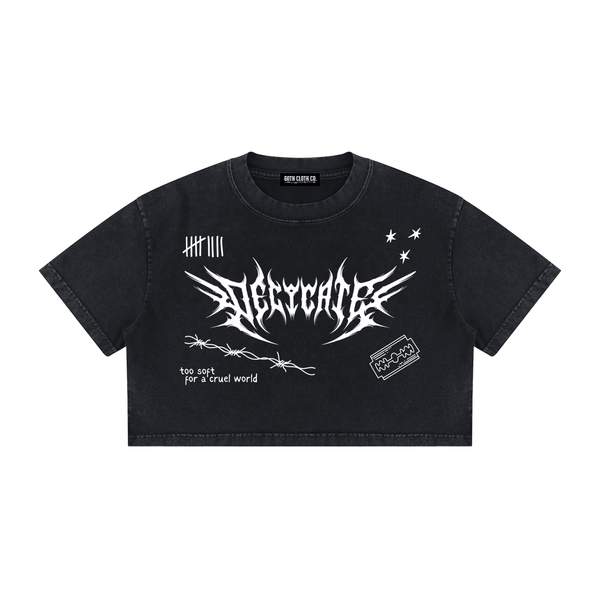Mental Notes Mineral Wash Crop Top - Goth Cloth Co.260716PODAA1620001