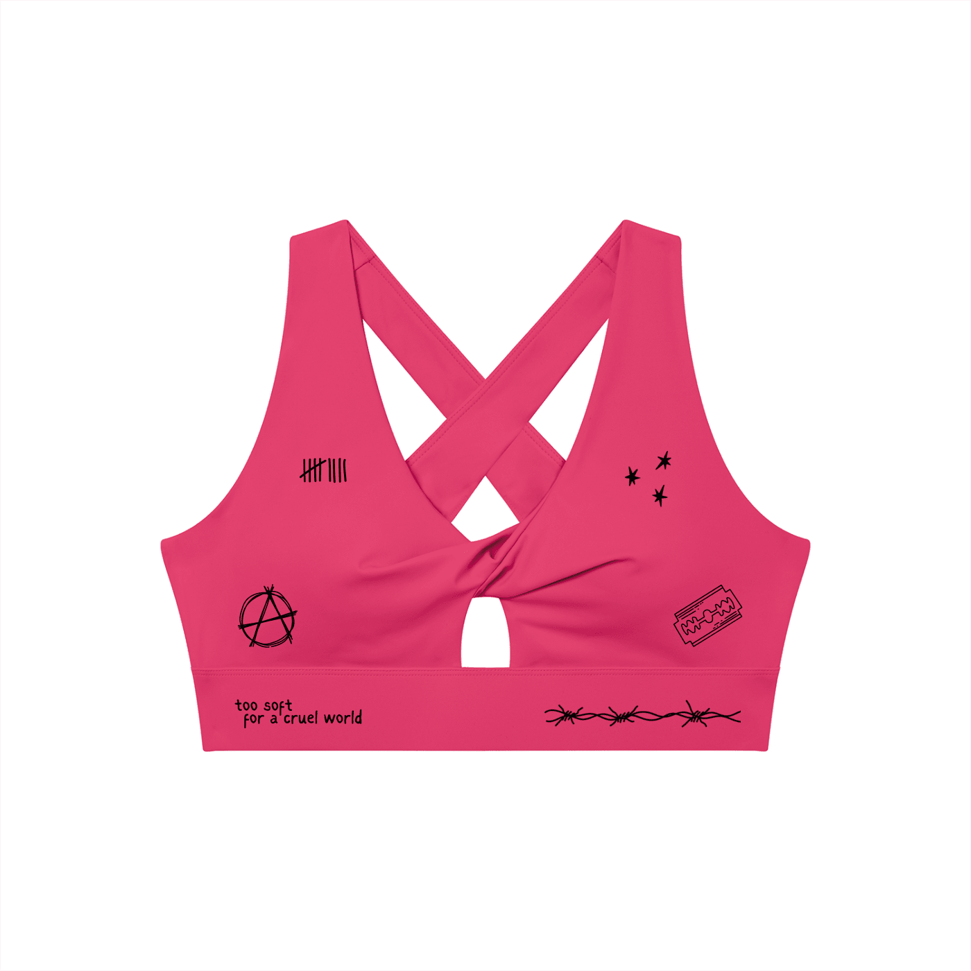 Mental Notes Twist Front Sports Bra - Goth Cloth Co.gymwear260812PODNV1825001