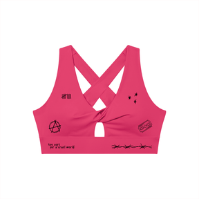 Mental Notes Twist Front Sports Bra - Goth Cloth Co.gymwear260812PODNV1825001