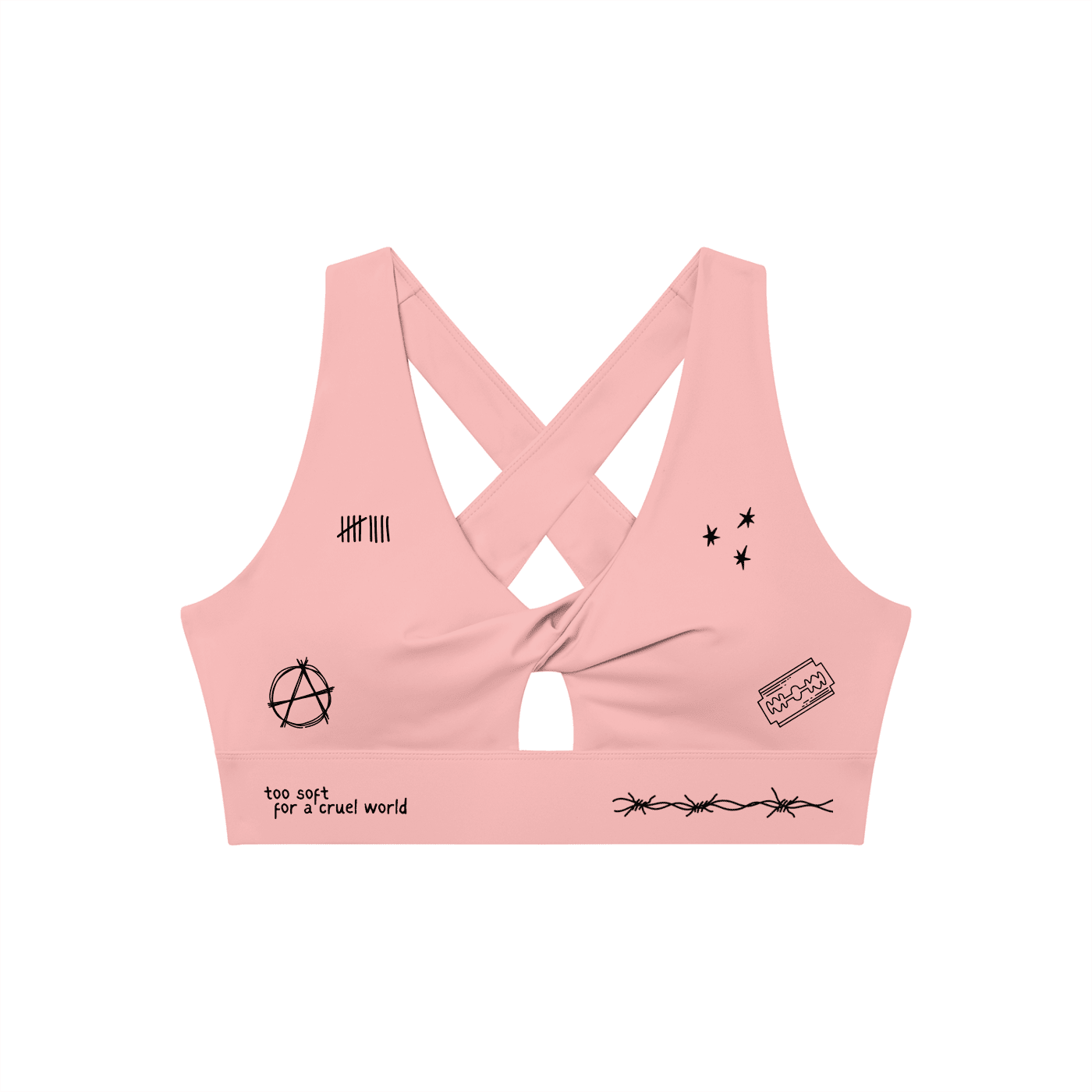 Mental Notes Twist Front Sports Bra - Goth Cloth Co.gymwear260812PODNV1825009