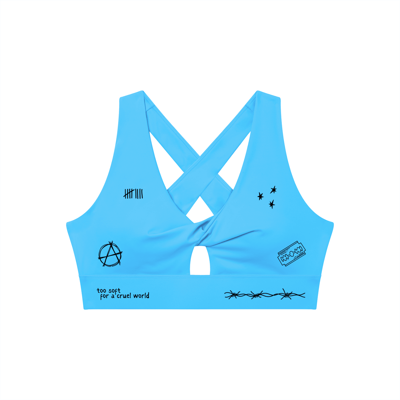 Mental Notes Twist Front Sports Bra - Goth Cloth Co.gymwear260812PODNV1825021
