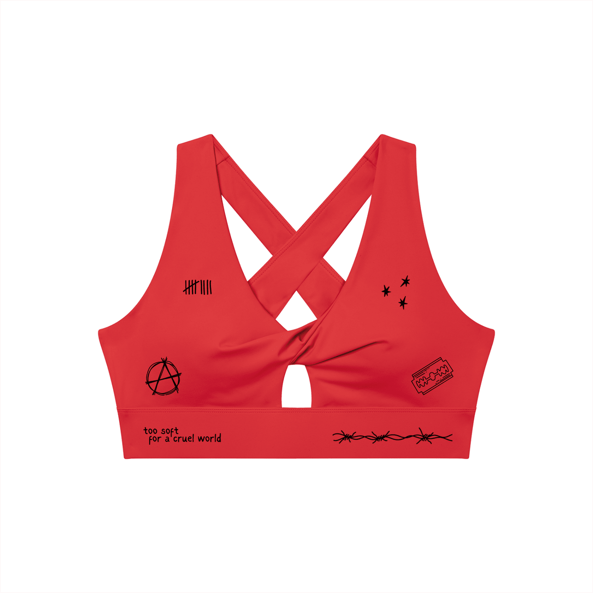 Mental Notes Twist Front Sports Bra - Goth Cloth Co.gymwear260812PODNV1825025