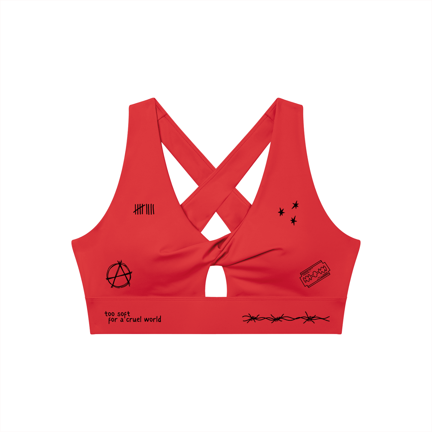 Mental Notes Twist Front Sports Bra - Goth Cloth Co.gymwear260812PODNV1825025