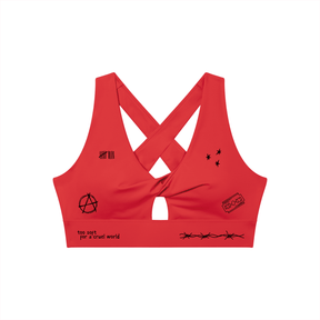 Mental Notes Twist Front Sports Bra - Goth Cloth Co.gymwear260812PODNV1825025