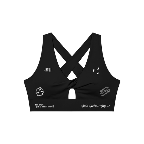 Mental Notes Twist Front Sports Bra - Goth Cloth Co.gymwear260812PODNV1826001
