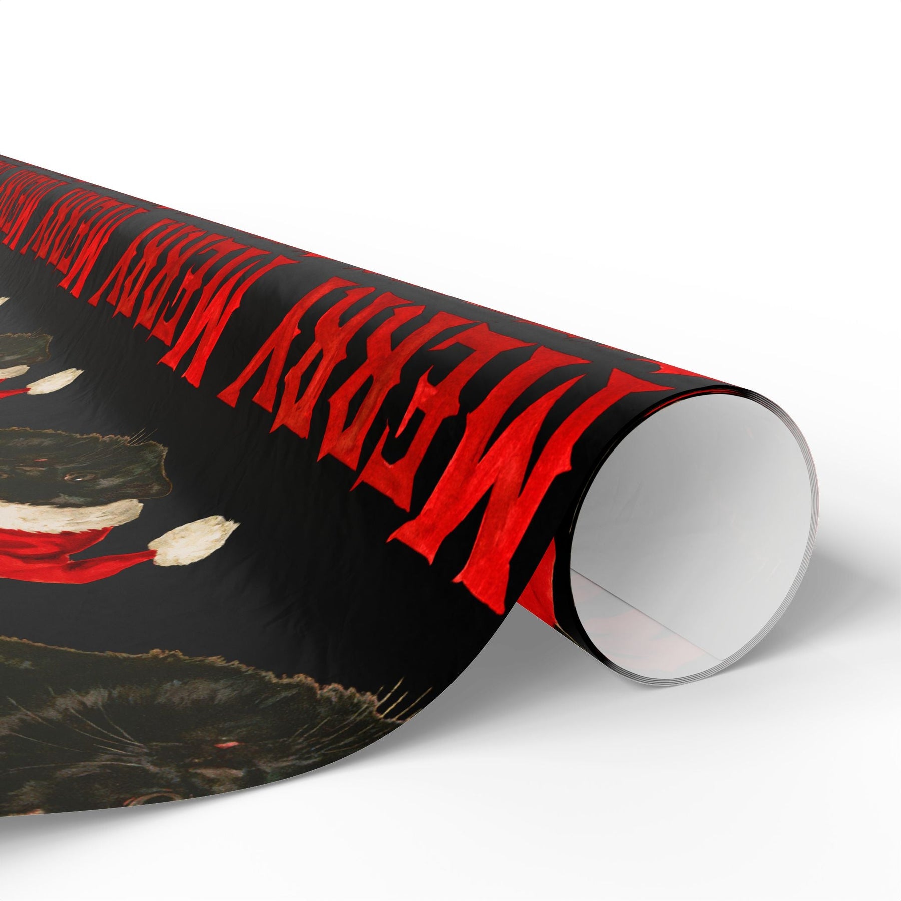 Meowy Gothmas Black Cat Gift Wrap Paper - Goth Cloth Co.Home Decor31981511472060311282