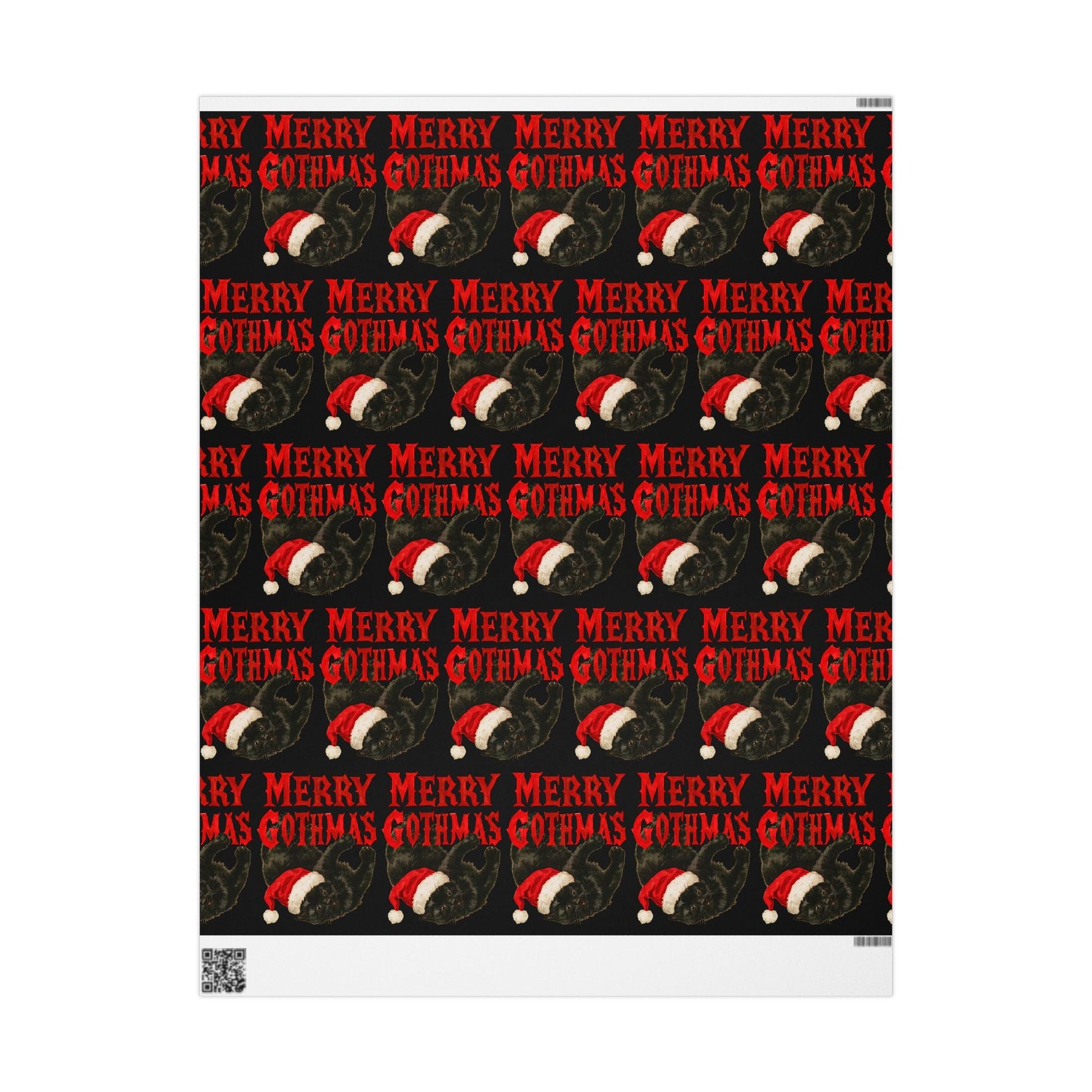 Meowy Gothmas Black Cat Gift Wrap Paper - Goth Cloth Co.Home Decor31981511472060311282