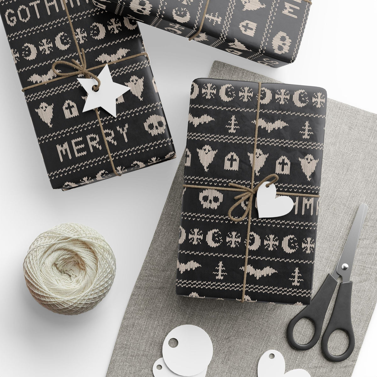 Merry Gothmas Black Spooky Gift Wrap - Goth Cloth Co.Home Decor31189042797305099581