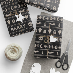 Merry Gothmas Black Spooky Gift Wrap - Goth Cloth Co.Home Decor31189042797305099581