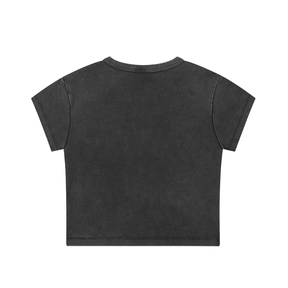 Metallicats Stone Washed Crop Top