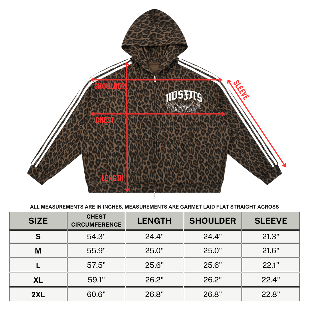 Misfits Bat Leopard Full Zip Hoodie