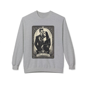 Morticia and Gomez Addams Fleece Crewneck Sweatshirt (READY TO SHIP) - Goth Cloth Co.6341WEWTW