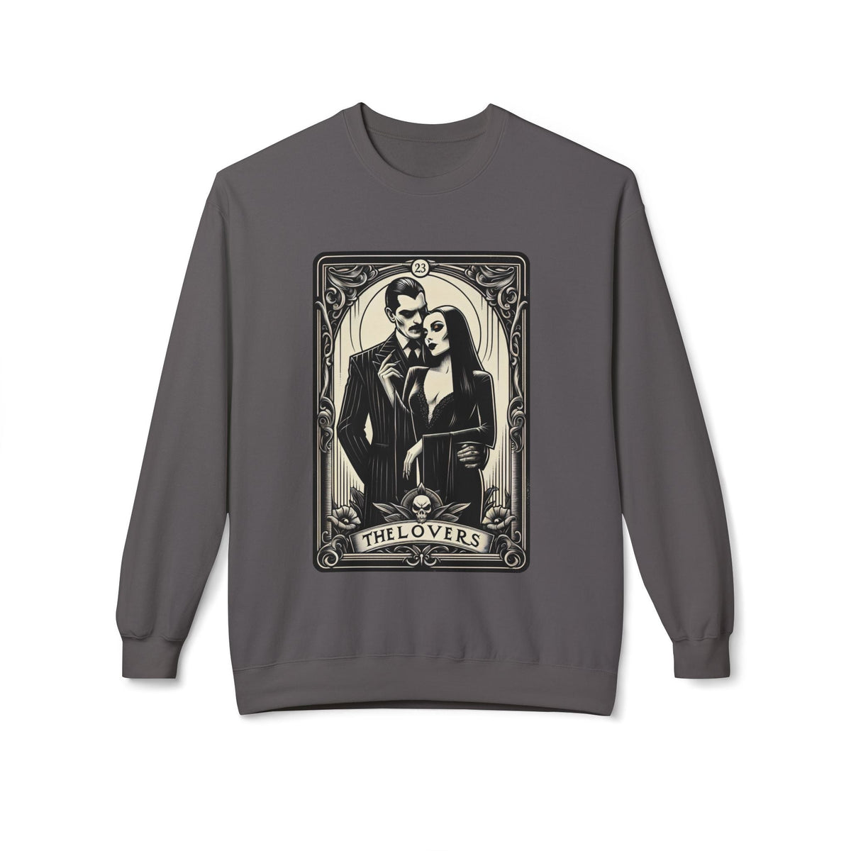 Morticia and Gomez Addams Fleece Crewneck Sweatshirt - Goth Cloth Co.Sweatshirt10174691342321553581