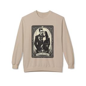 Morticia and Gomez Addams Fleece Crewneck Sweatshirt - Goth Cloth Co.Sweatshirt29498506331420203335