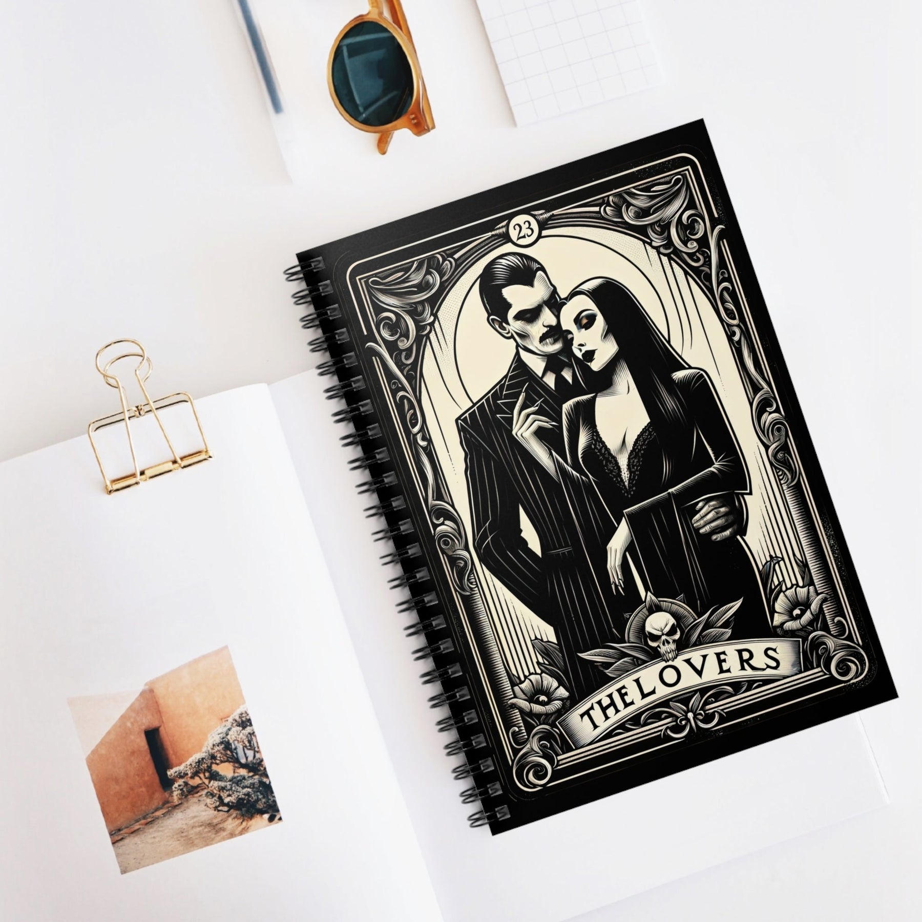 Morticia & Gomez 'The Lovers' Tarot Inspired Notebook - Goth Cloth Co.Paper products72619713921965784962