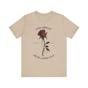 Morticia & Gomez 'To Live Without You' Gothic Rose Tee - Goth Cloth Co.T-Shirt25452121220882896847