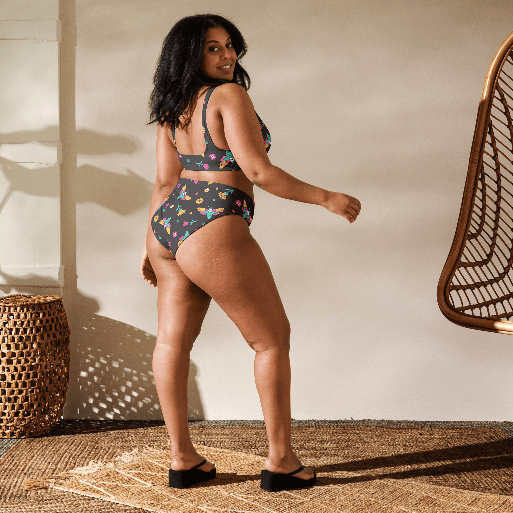 Moth Magic High Waisted Sport Bikini Bottom - Goth Cloth Co.1292951_12042