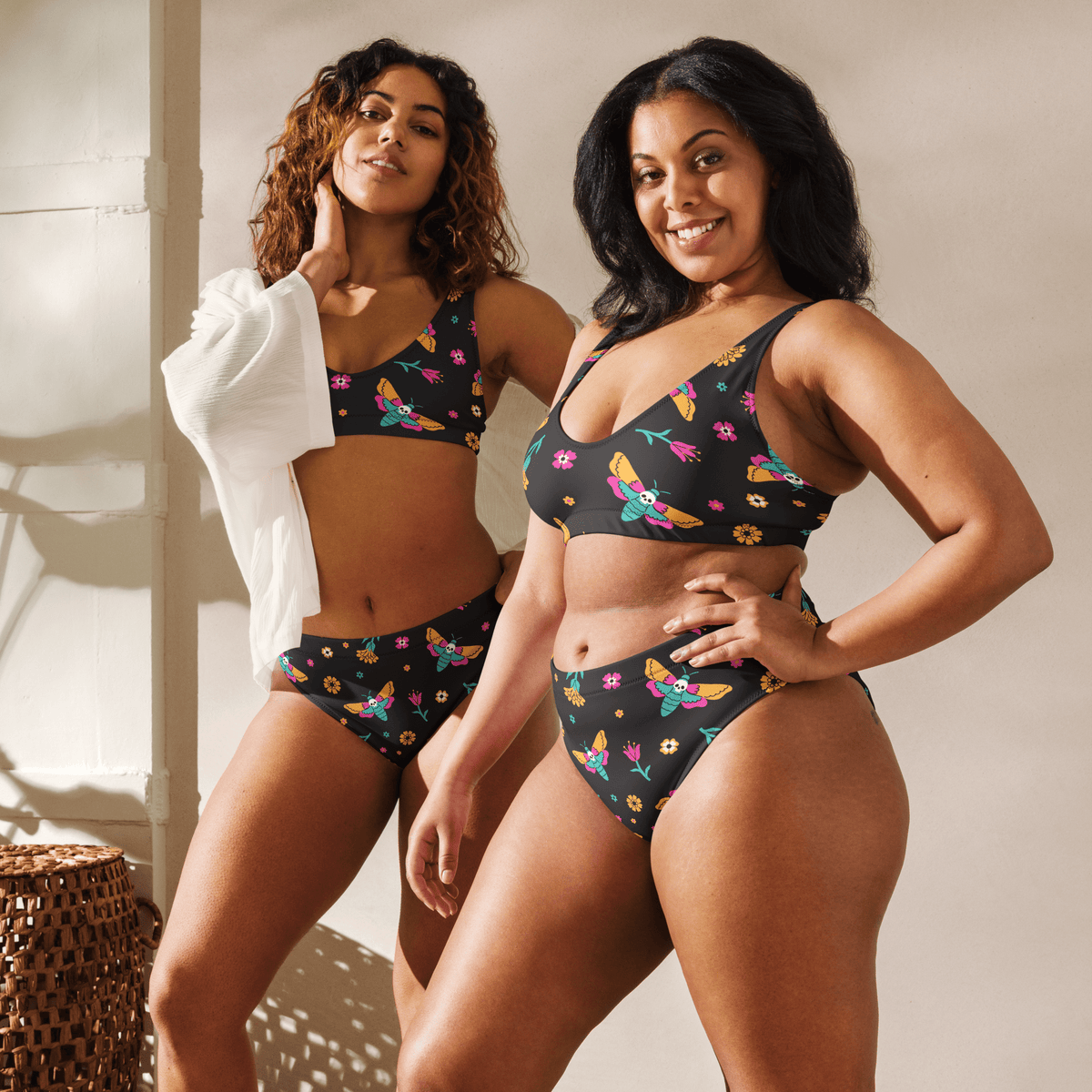 Moth Magic High Waisted Sport Bikini Bottom - Goth Cloth Co.1292951_12042