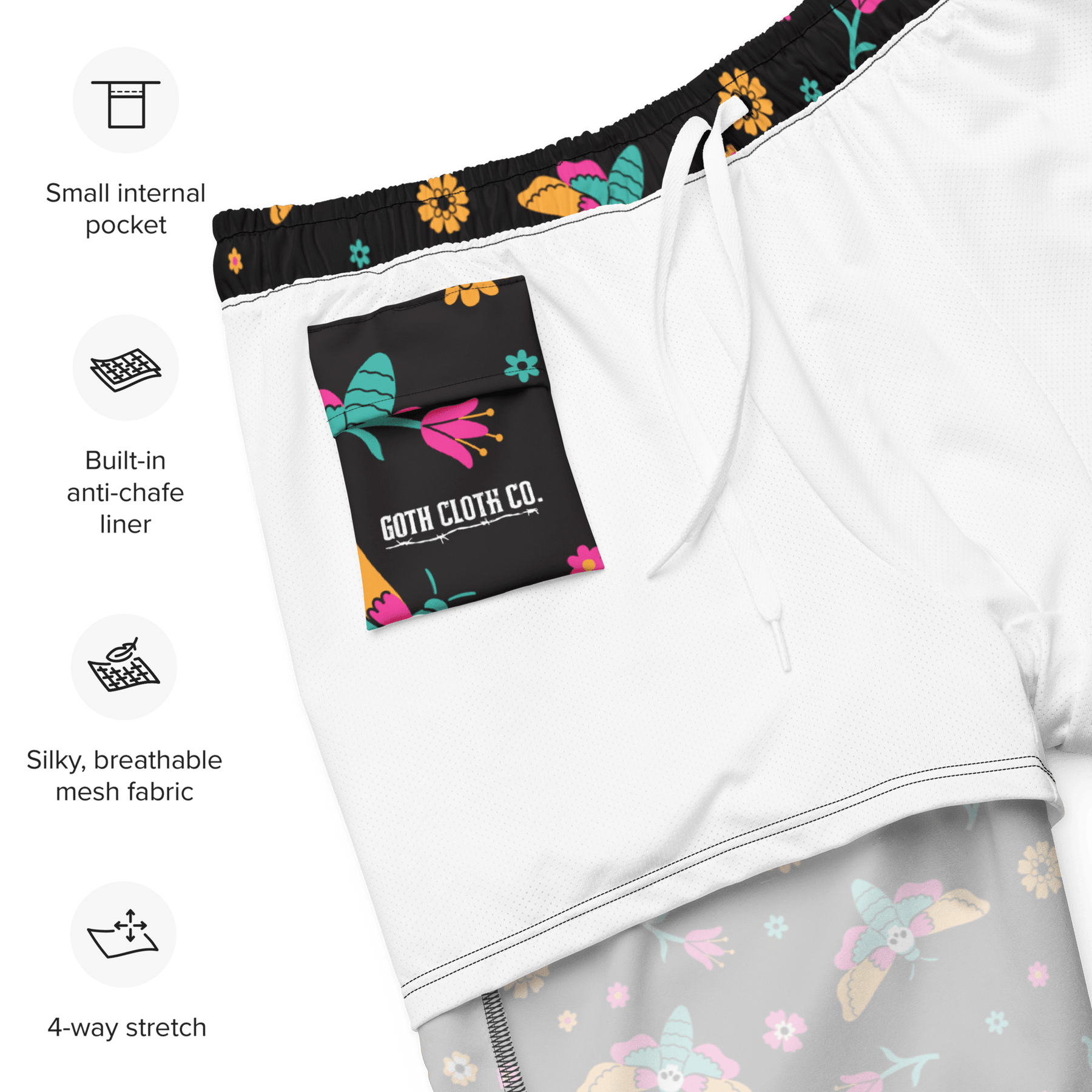 Moth Magic Men's Lined Swim Trunks - Goth Cloth Co.6051836_14636