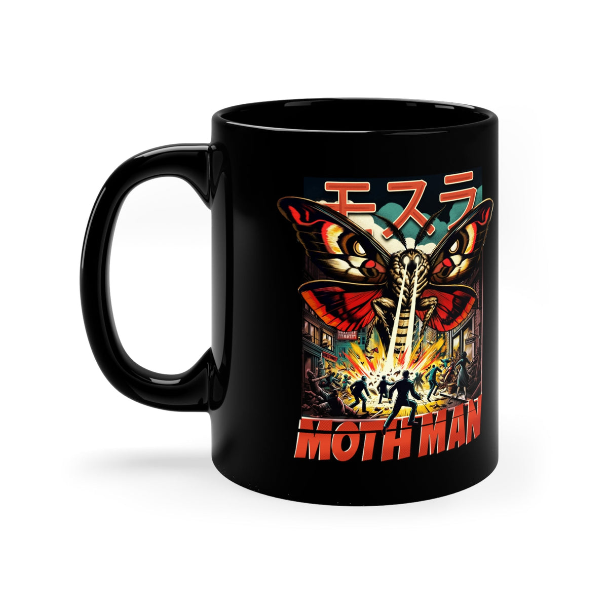 Mothman Attack Comic Book Coffee Mug - 11 oz - Goth Cloth Co.Mug10031784744474127112