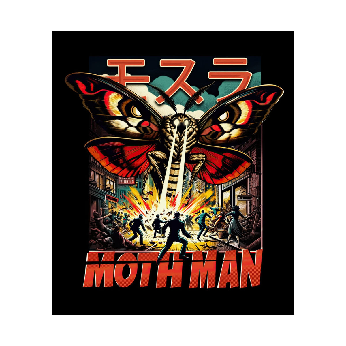 Mothman Attack Comic Style Art Print - Goth Cloth Co.Poster13075002065344575882