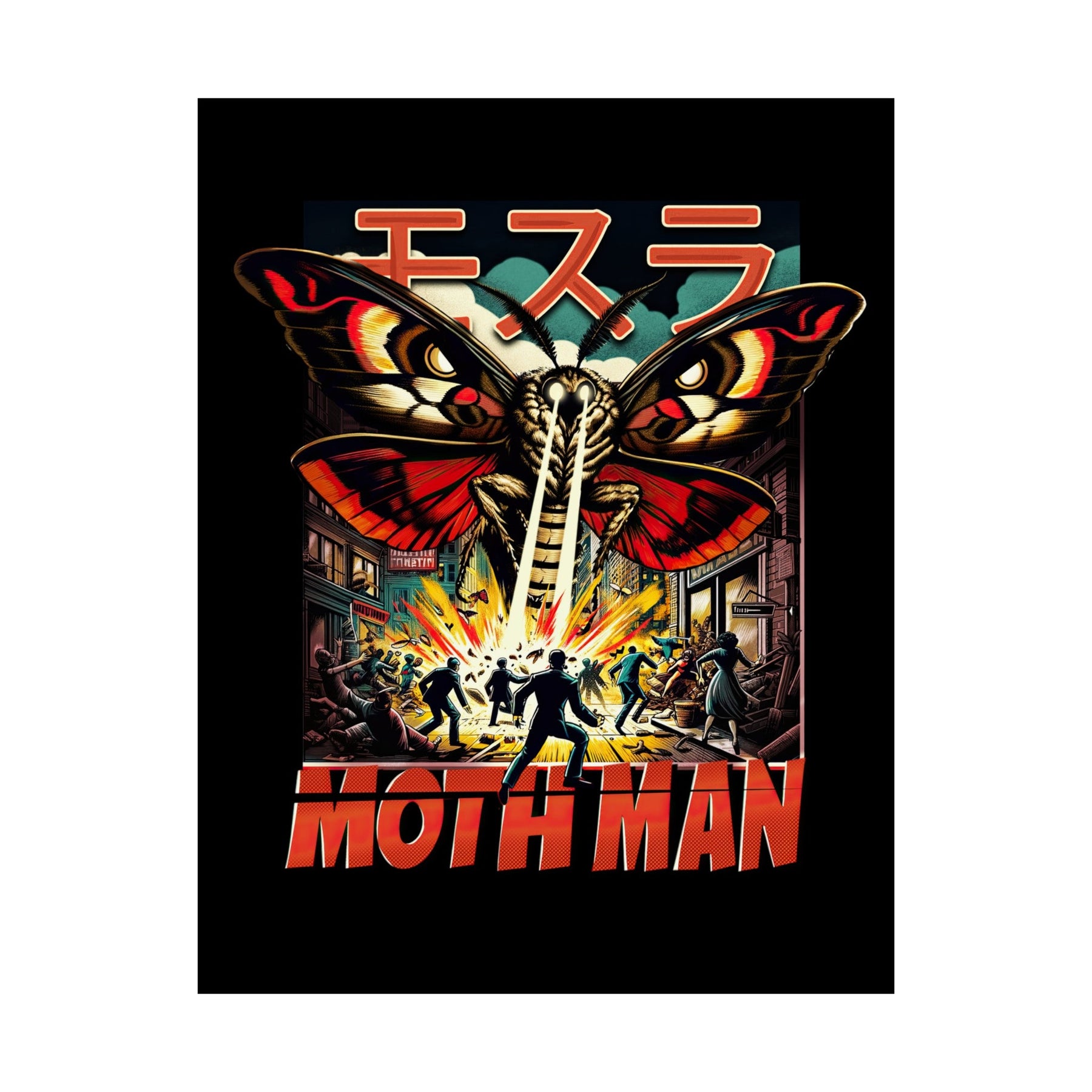 Mothman Attack Comic Style Art Print - Goth Cloth Co.Poster30458621033314510041