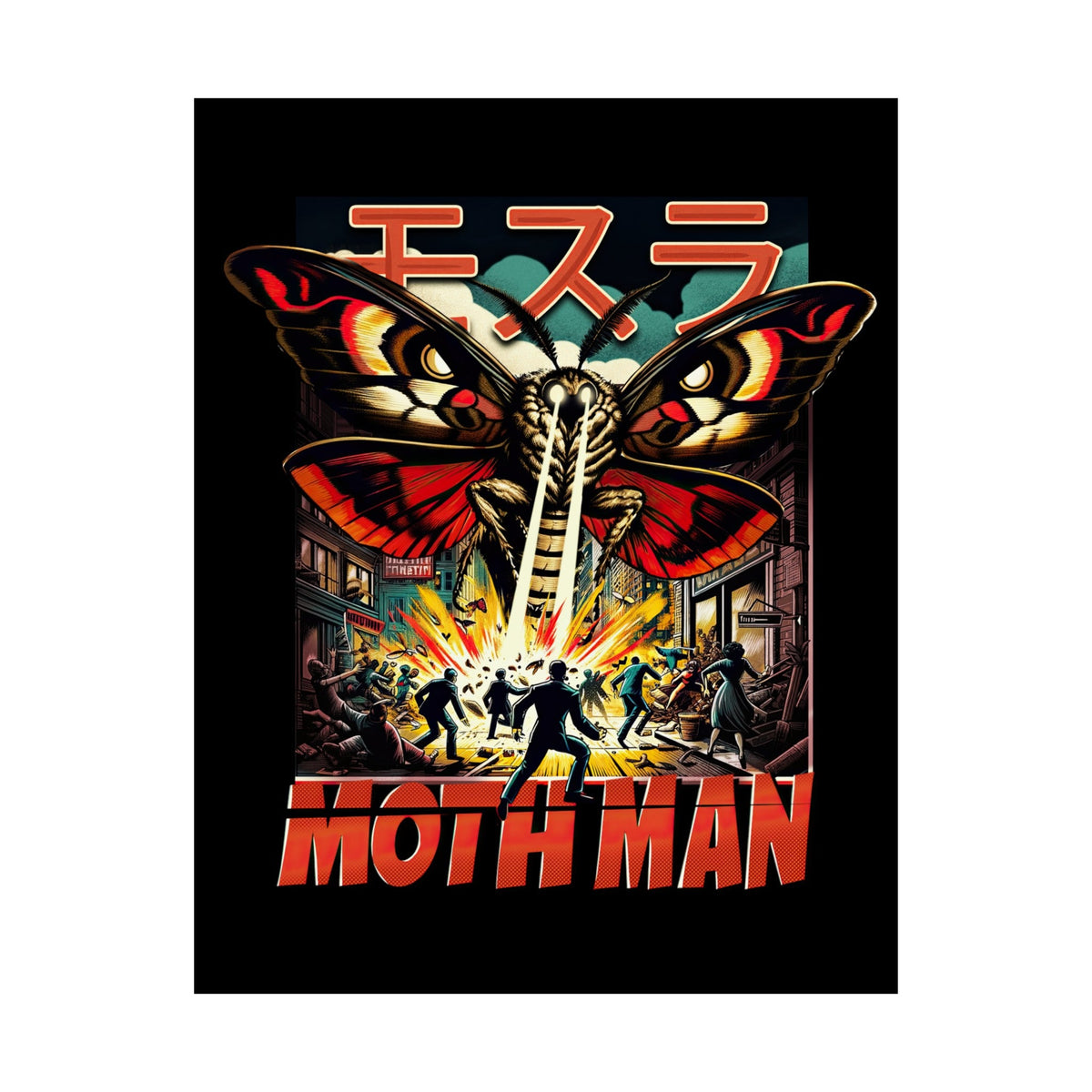 Mothman Attack Comic Style Art Print - Goth Cloth Co.Poster31038580922560158407