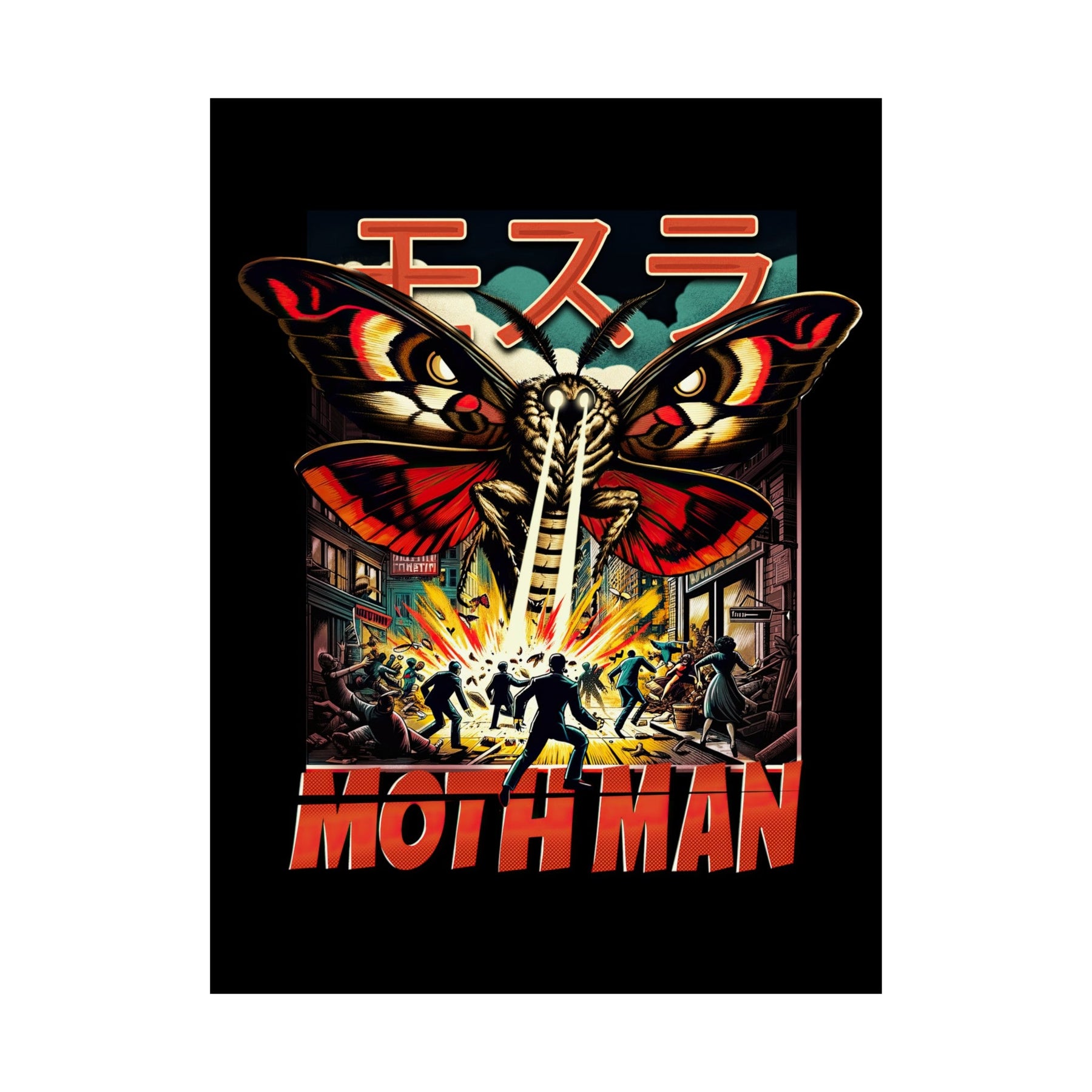 Mothman Attack Comic Style Art Print - Goth Cloth Co.Poster54596920973740917108