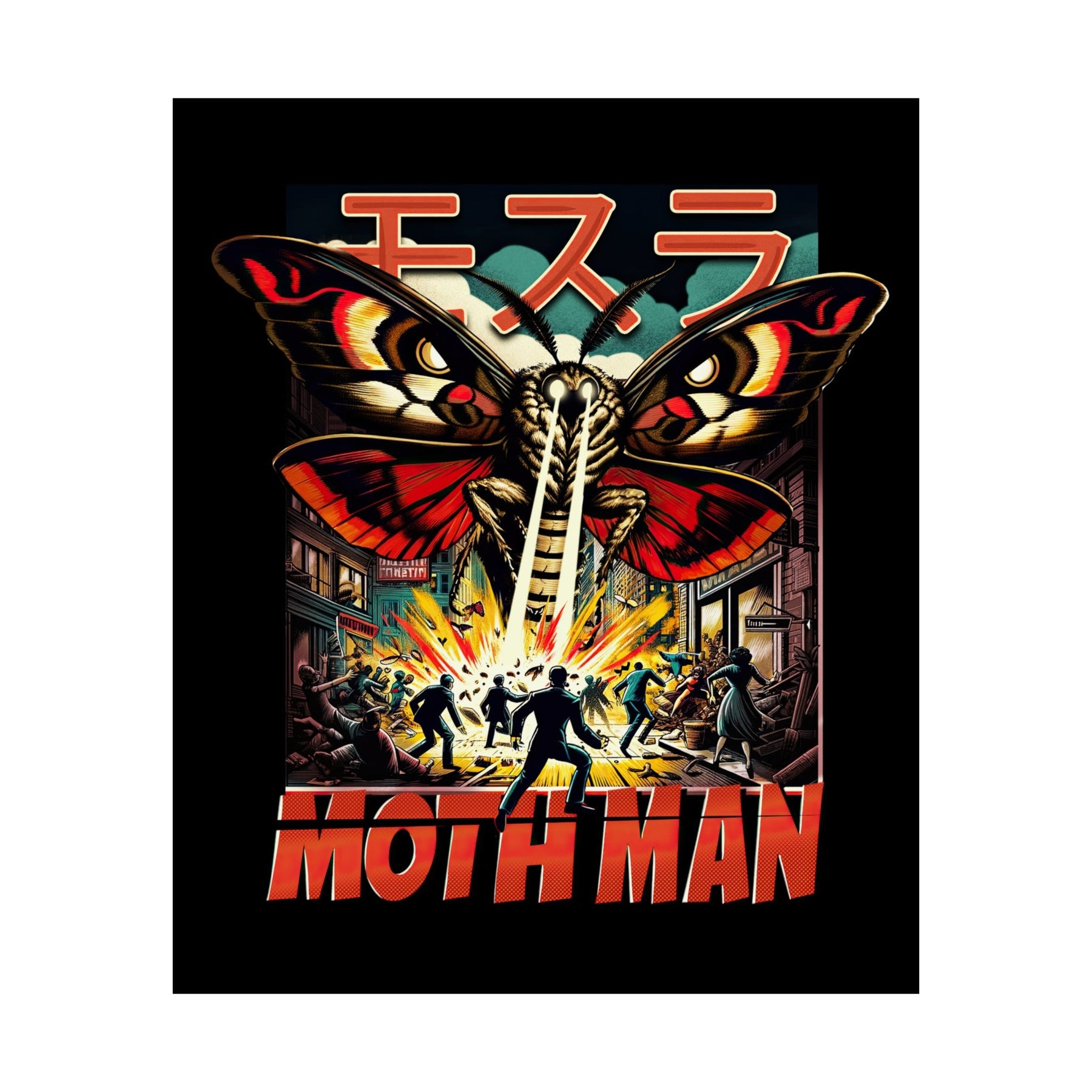 Mothman Attack Comic Style Art Print - Goth Cloth Co.Poster83331987927550868327
