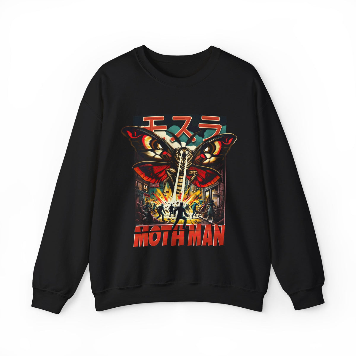 Mothman City Attack Crewneck Sweatshirt - Goth Cloth Co.Sweatshirt30154740736574492617