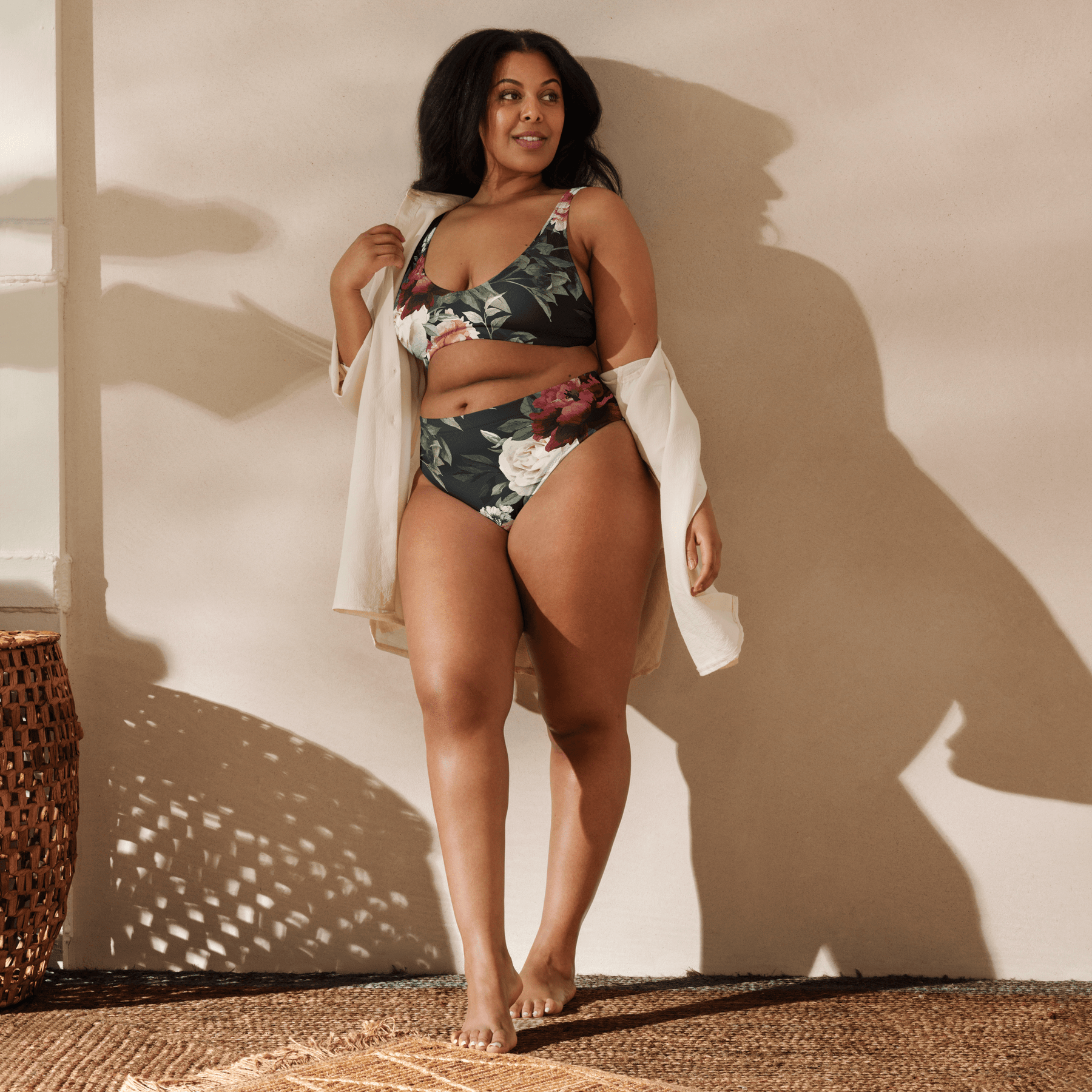 Mourning Rose High - Waisted Sport Bikini Bottom - Goth Cloth Co.8880846_12042