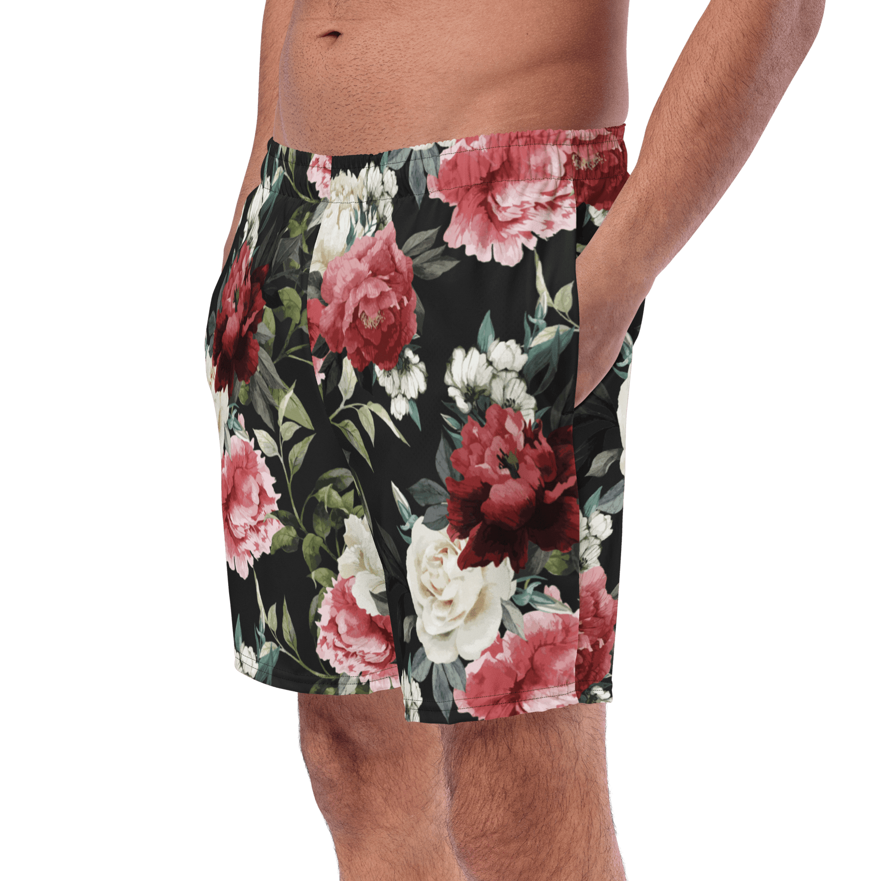Mourning Rose Men's Lined Swim Trunks - Goth Cloth Co.5524525_14636