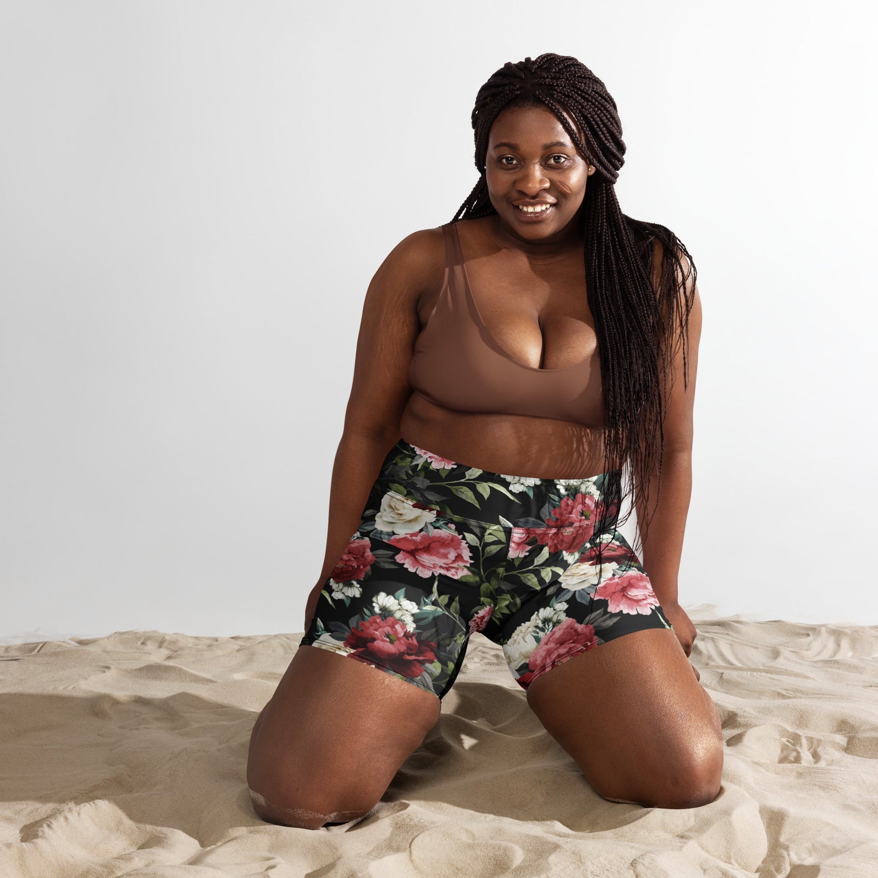 Mourning Rose Yoga Shorts - Goth Cloth Co.5570894_9079