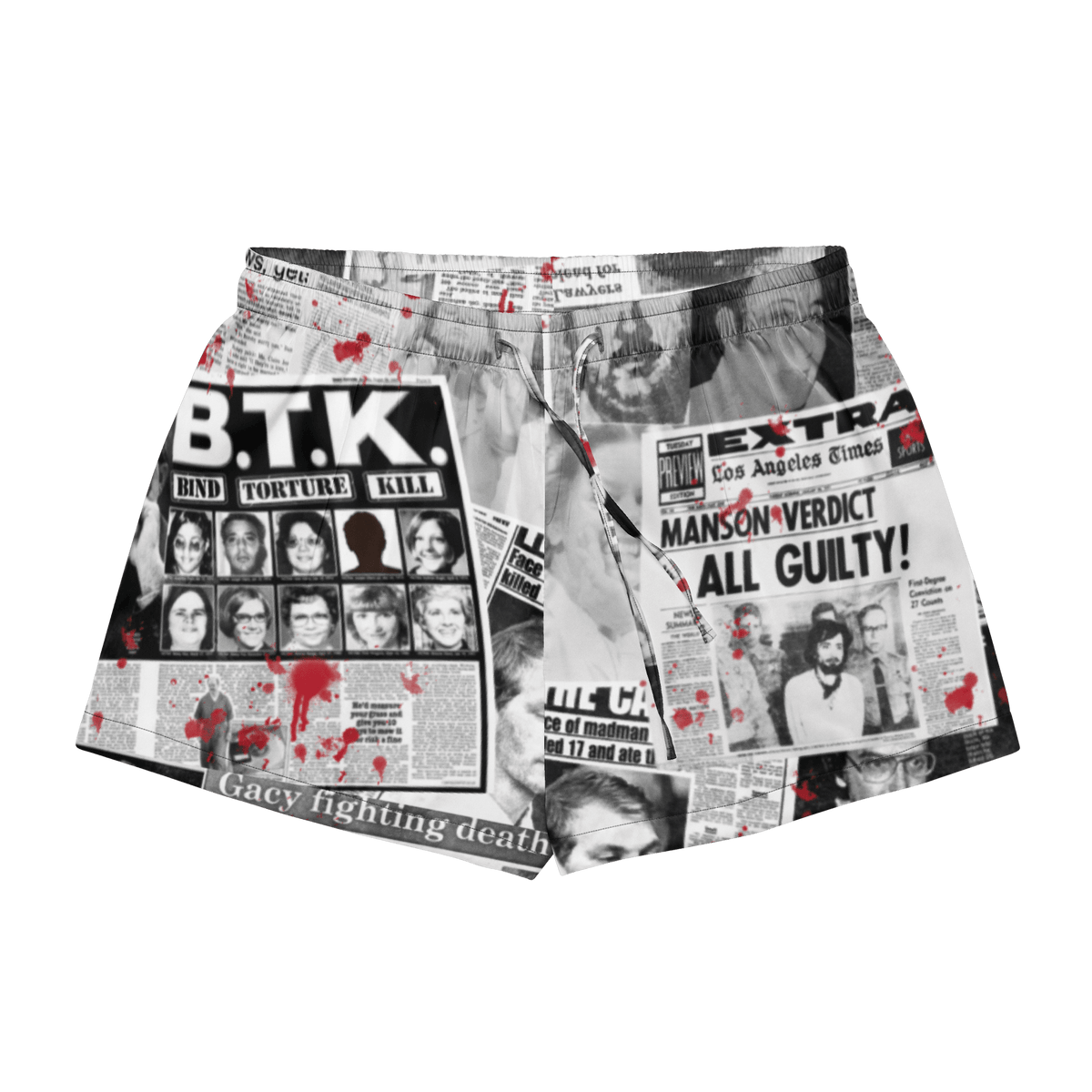 Murder Ink Silky Pajama Shorts - Goth Cloth Co.3519867_20988