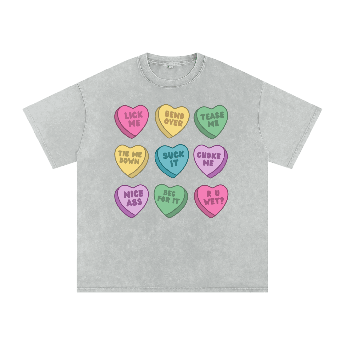 Naughty Hearts Snow Washed Oversized T-Shirt - Goth Cloth Co.260128PODPQ1547007