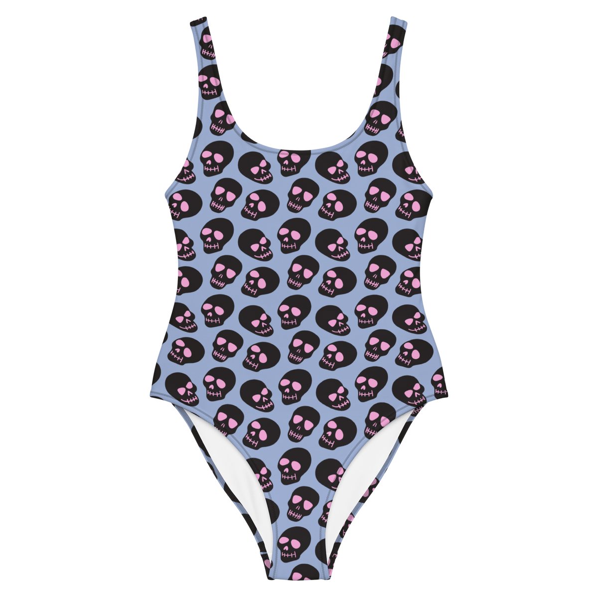 Neon Skull One - Piece Swimsuit (Ready to Ship) - Goth Cloth Co.5373487_1203A