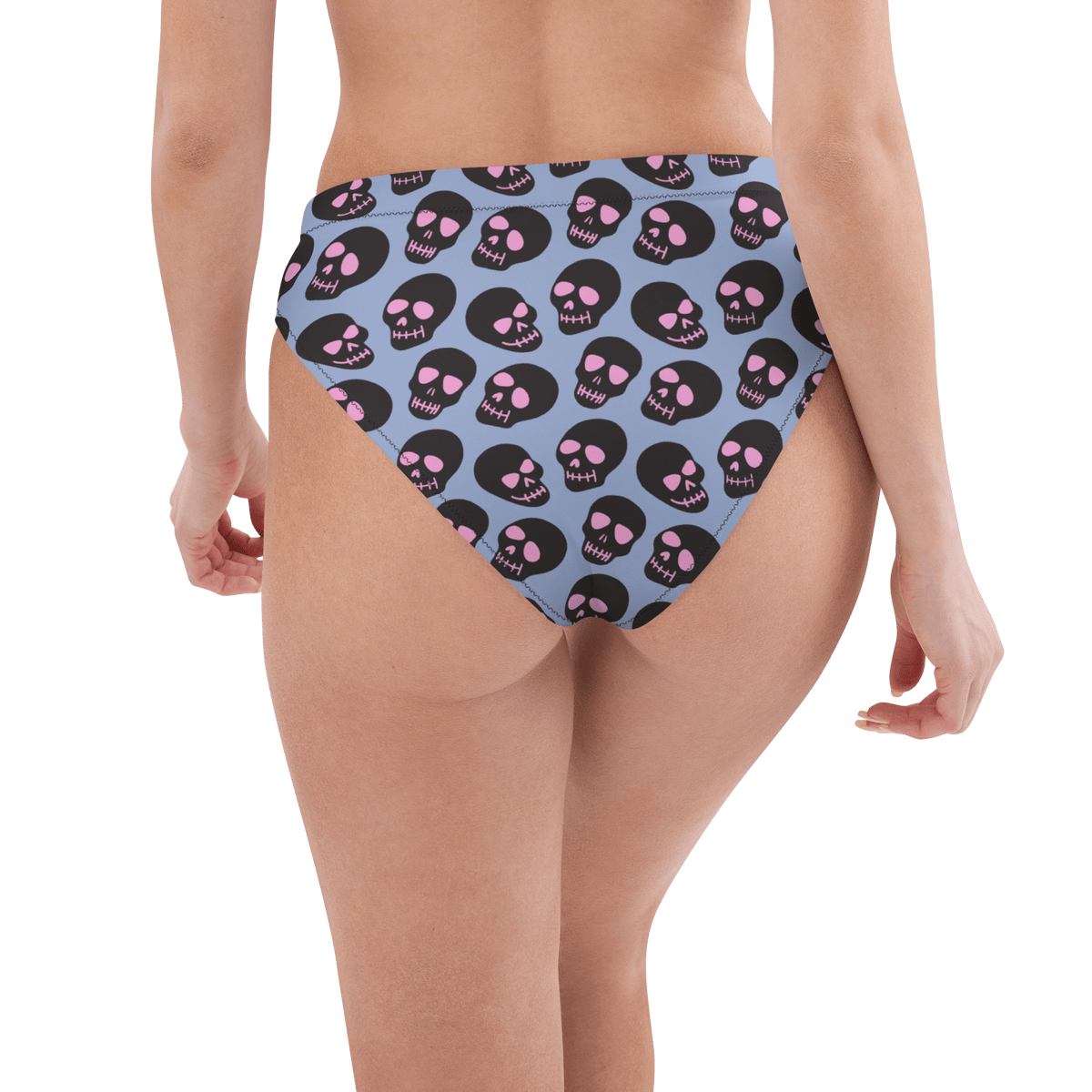 Neon Skull Sport High - Waisted Bikini Bottom - Goth Cloth Co.3278217_12042