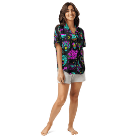 Neon Traditional Silky Pajama Top - Goth Cloth Co.7553824_20964