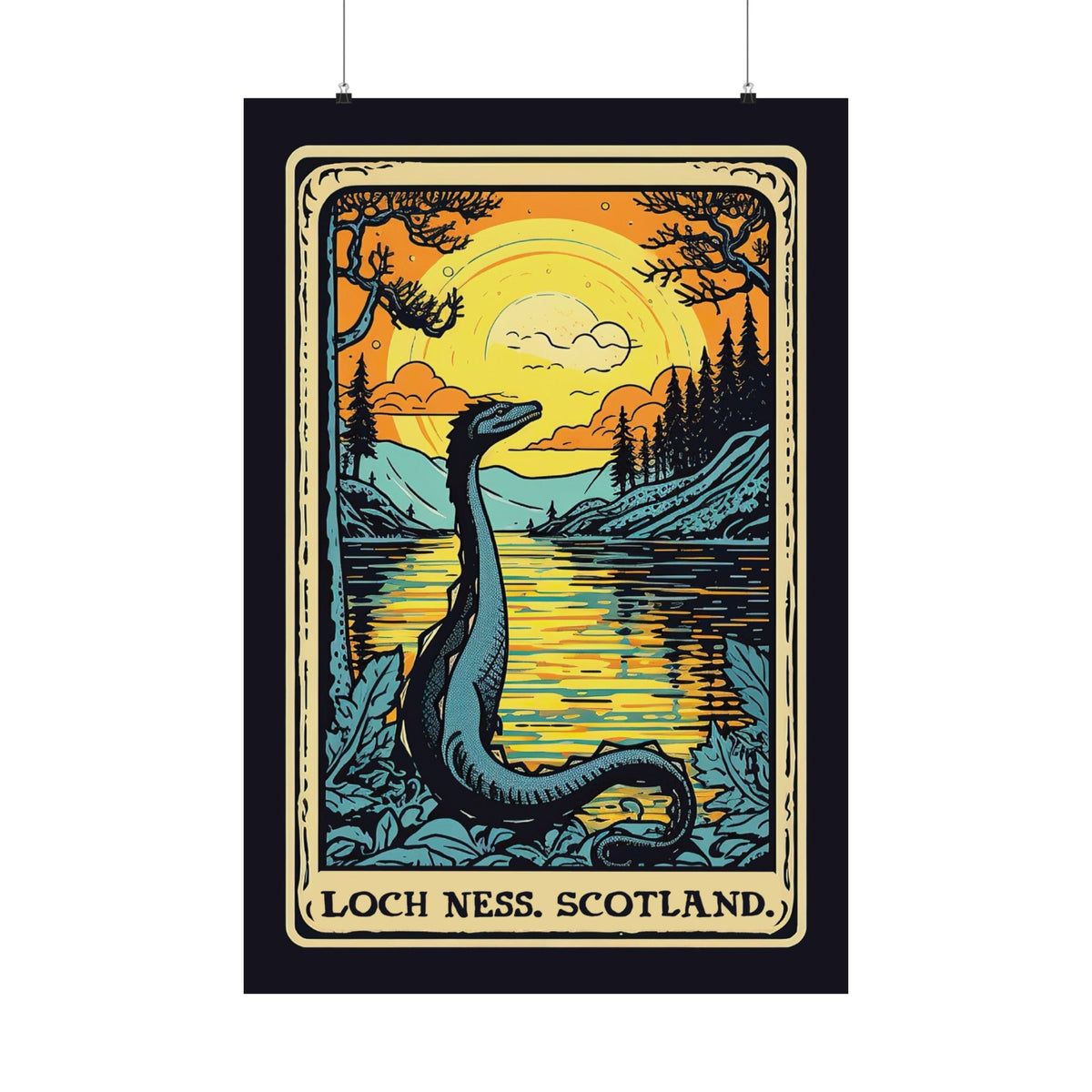 Nessie Loch Ness Tarot Card Art Print - Loch Ness, Scotland - Goth Cloth Co.Poster30247437165042725250