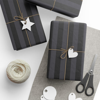 Nevermore Black and Grey Striped Spooky Gift Wrap - Goth Cloth Co.Home Decor20841047513376136475