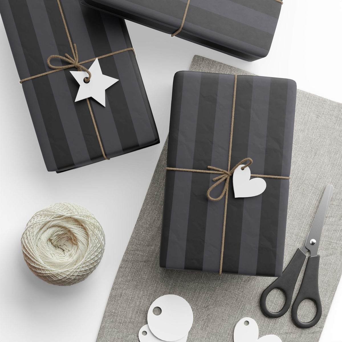 Nevermore Black and Grey Striped Spooky Gift Wrap - Goth Cloth Co.Home Decor20841047513376136475