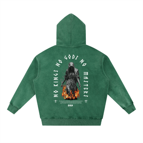 No Kings No Gods Snow Wash Fleece Oversize Hoodie - Goth Cloth Co.251219PODRB0423011