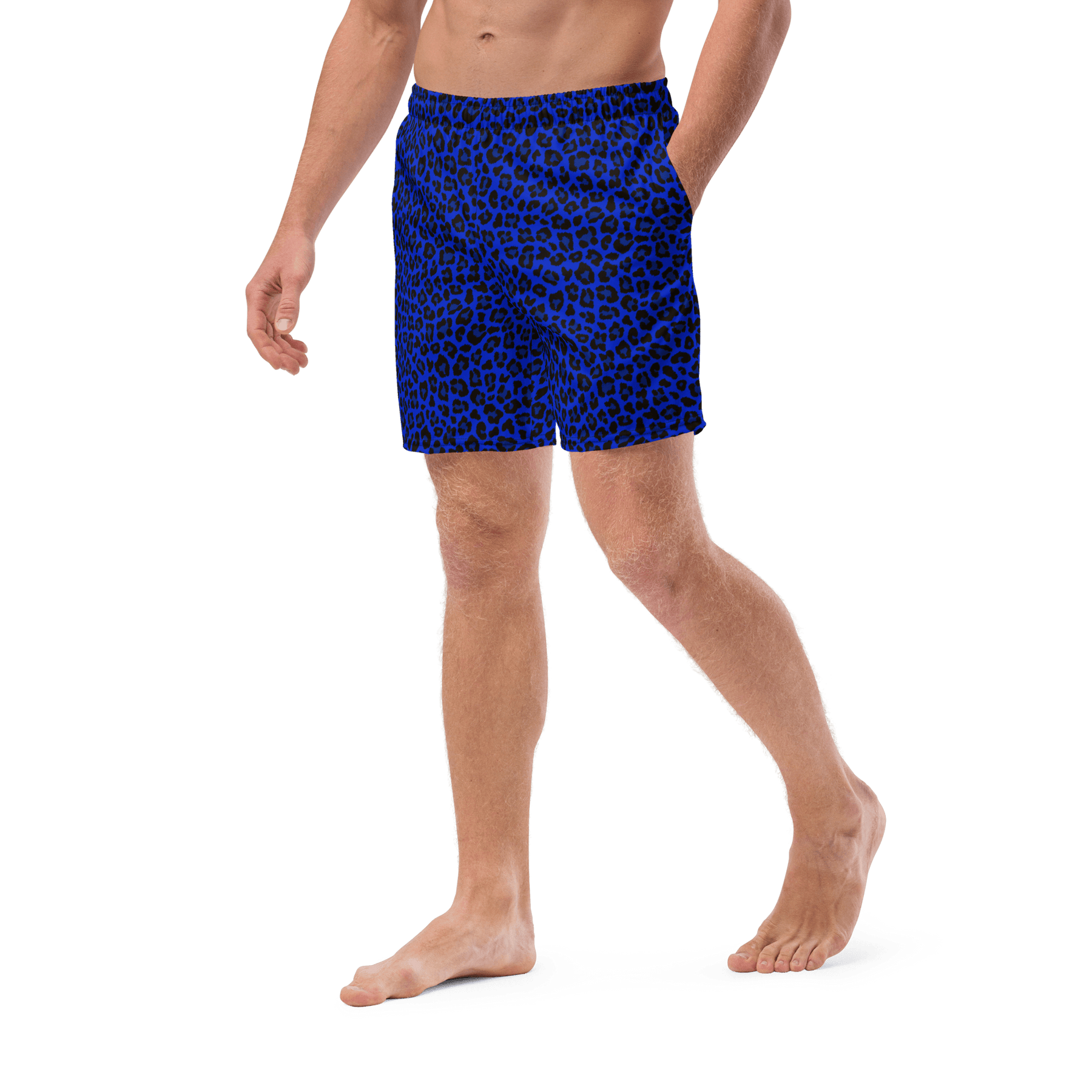 Noir Leopard Men's Lined Swim Trunks - Goth Cloth Co.2393421_14636