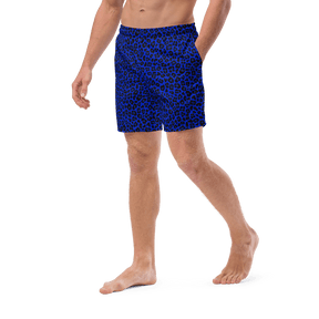Noir Leopard Men's Lined Swim Trunks - Goth Cloth Co.2393421_14636