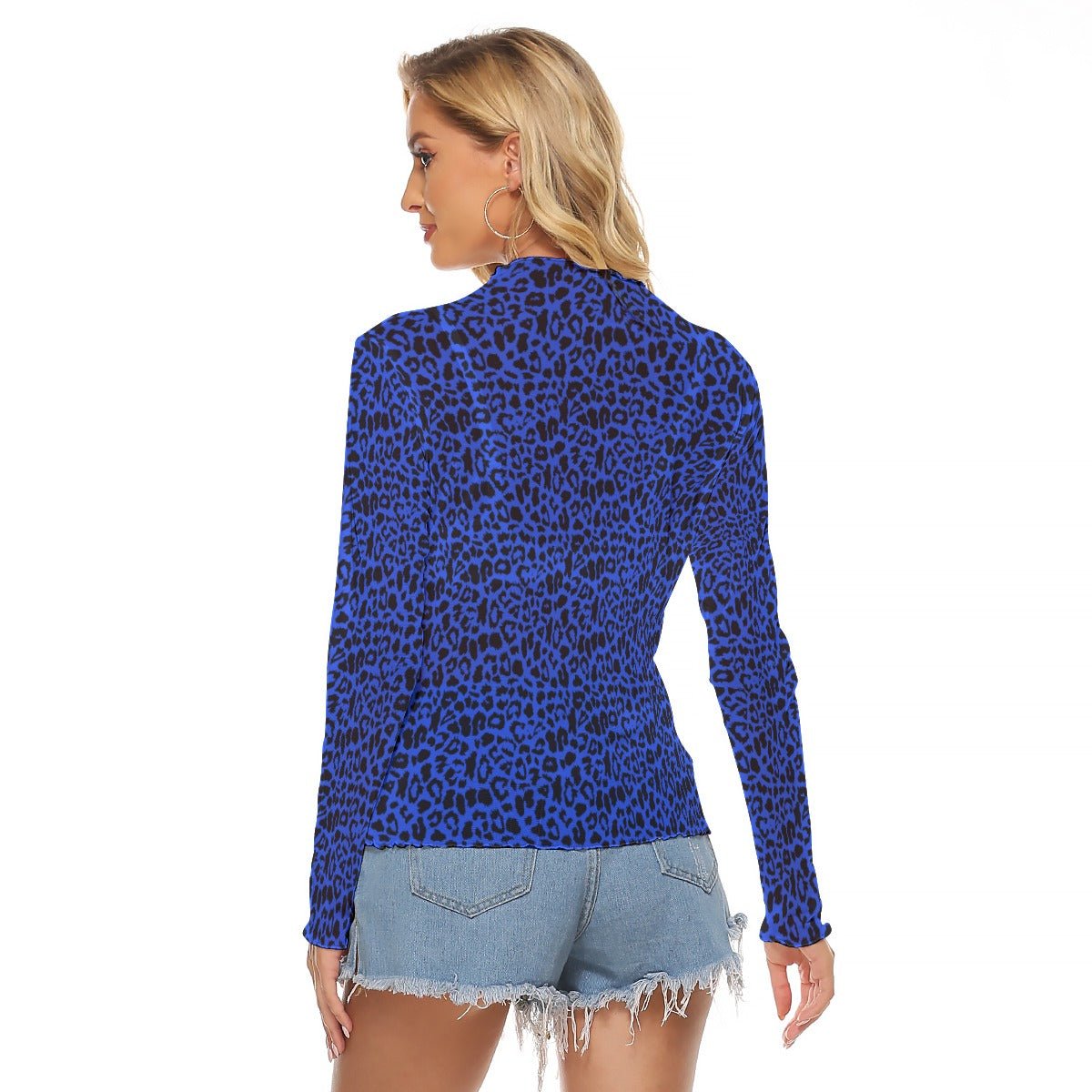 Noir Leopard Women's Long Sleeve Mesh Top - Goth Cloth Co.ADS-3WTXWC16-PFCUJ-FFFFFF-XS